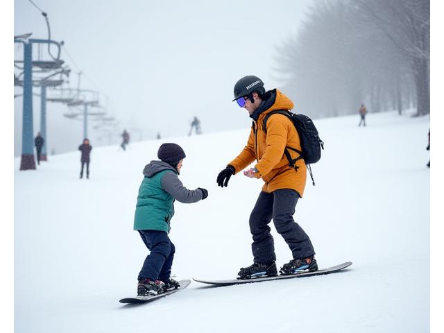 プロのインストラクターによるスノーボードレッスン