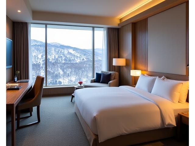 山の景色を望むラグジュアリーな客室